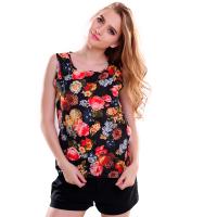 Топ Sofia S цветы разноцветные